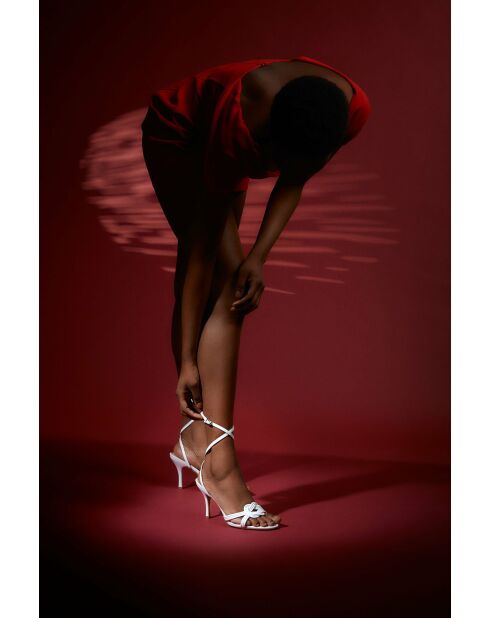 Sandales à talons en cuir Palma blanches