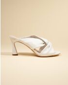 Mules à talons hauts en cuir Kabuki by Diane Perreau blanches