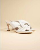 Mules à talons hauts en cuir Kabuki by Diane Perreau blanches