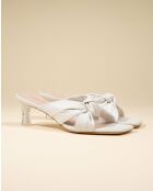 Sandales à talon en cuir Lina blanches