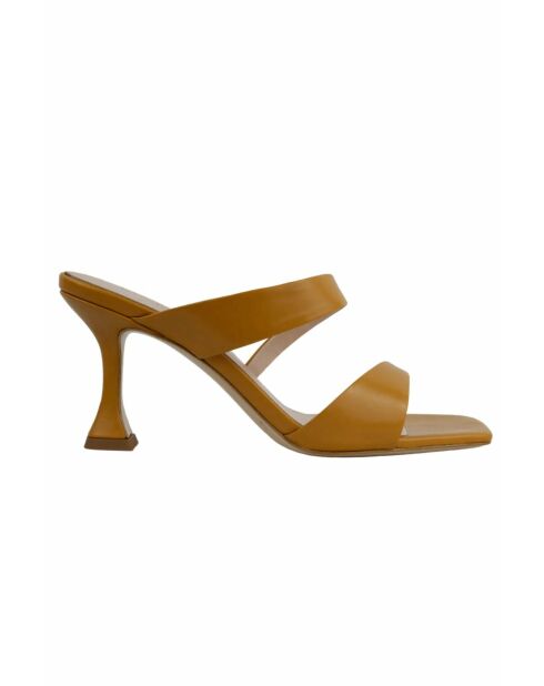 Sandales à talons en cuir Terry marron