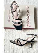 Sandales à talons en cuir Venice noires
