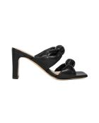 Zwarte Betty sandalen met leren hak