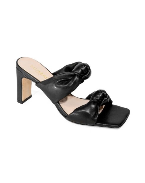 Zwarte Betty sandalen met leren hak