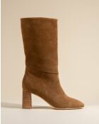 Bottes à mi-mollet en cuir Albi Brown marron