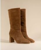 Bottes à mi-mollet en cuir Albi Brown marron