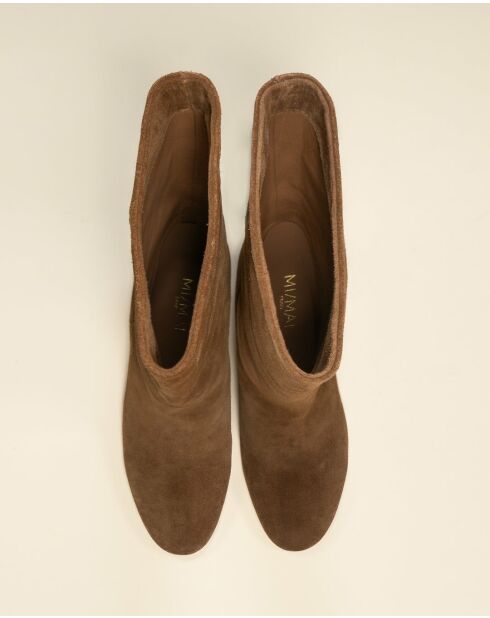 Bottes à mi-mollet en cuir Albi Brown marron