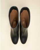 Bottes à mi-mollet en cuir Albi Black noires
