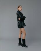 Bottes à mi-mollet en cuir Albi Black noires