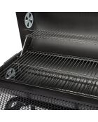 Elite-Grill mit Kamin und 2 Regalen schwarz - 112x78,3x133 cm