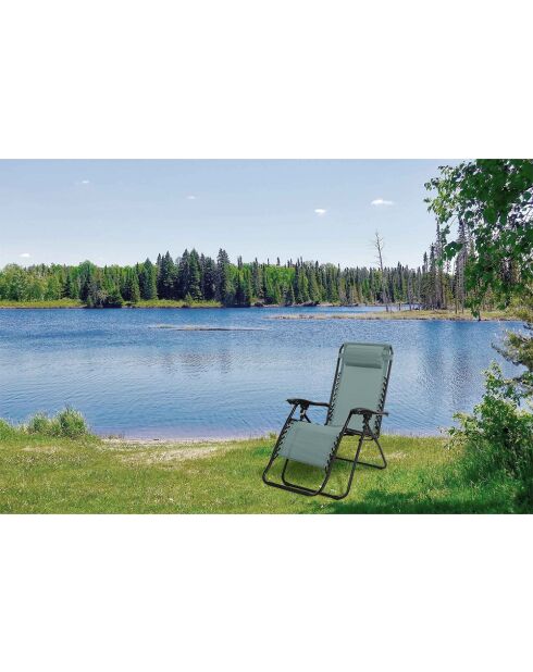 Lot de 2 fauteuils de relaxation Le playa bleu gris - 60x107x90cm
