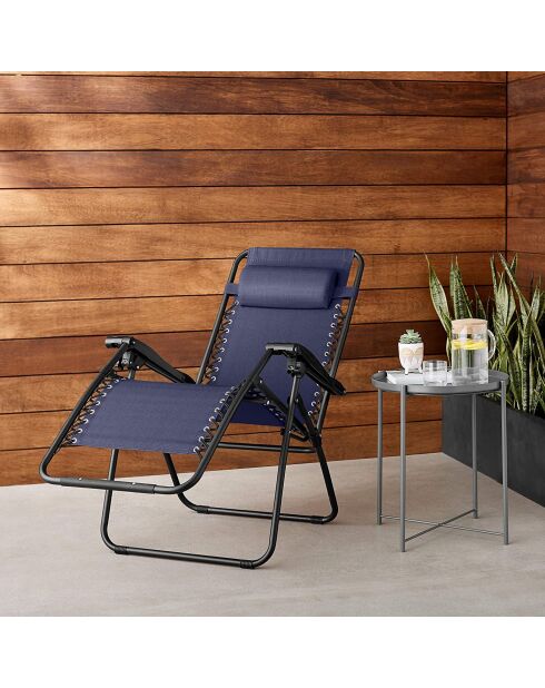 Lot de 2 fauteuils de relaxation Le playa bleu gris - 60x107x90cm