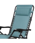 Lot de 2 fauteuils de relaxation Le playa bleu gris - 60x107x90cm