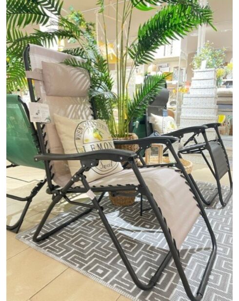 Lot de 2 fauteuils de relaxation Le playa bleu gris - 60x107x90cm