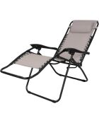 Lot de 2 fauteuils de relaxation Le playa taupe anthracite - 176x64x108/46cm