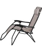 Lot de 2 fauteuils de relaxation Le playa taupe anthracite - 176x64x108/46cm
