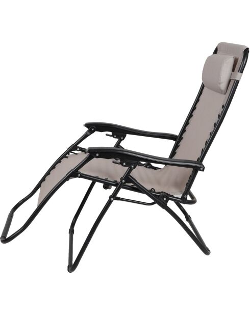 Lot de 2 fauteuils de relaxation Le playa taupe anthracite - 176x64x108/46cm