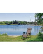 Lot de 2 fauteuils de relaxation Le playa taupe anthracite - 176x64x108/46cm