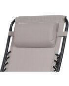Lot de 2 fauteuils de relaxation Le playa taupe anthracite - 176x64x108/46cm
