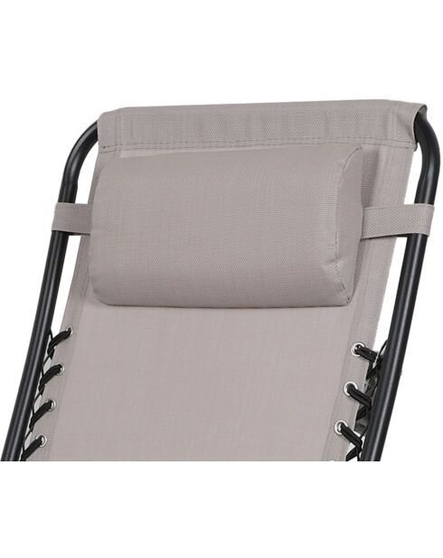 Lot de 2 fauteuils de relaxation Le playa taupe anthracite - 176x64x108/46cm