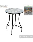 Table mosaique bistro Porto en métal noire - 60x60x71cm