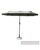 Parasol double gris anthracite - 3x1,5x2,17 cm