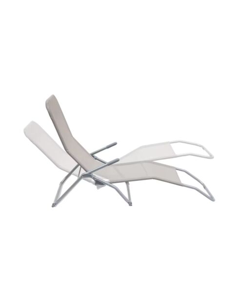 Bain de soleil Le corfou gris taupe - 185x61x95cm