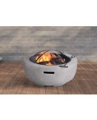 Braciere e barbecue combinato con grill e campana in metallo - D.60cmxH.34cm