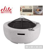 Braciere e barbecue combinato con grill e campana in metallo - D.60cmxH.34cm
