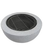 Braciere e barbecue combinato con grill e campana in metallo - D.60cmxH.34cm