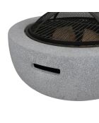 Braciere e barbecue combinato con grill e campana in metallo - D.60cmxH.34cm