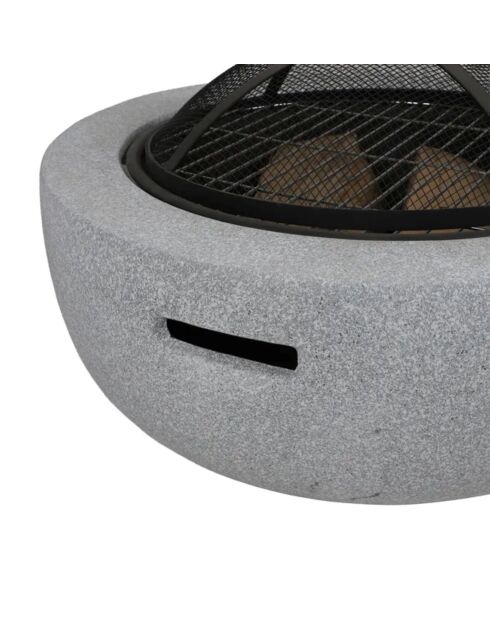 Braciere e barbecue combinato con grill e campana in metallo - D.60cmxH.34cm