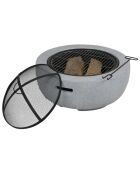 Braciere e barbecue combinato con grill e campana in metallo - D.60cmxH.34cm