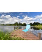 Lot de 2 fauteuils Le picnic en metal et textilene turquoise 53x55xh75cm