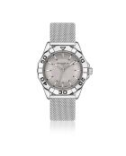 Reloj Seeberg de malla metálica plateada/gris para hombre