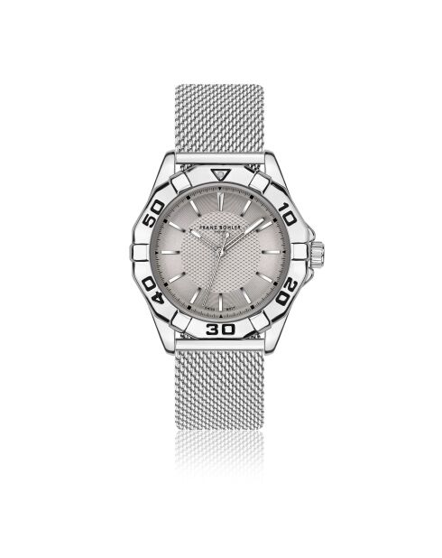 Reloj Seeberg de malla metálica plateada/gris para hombre