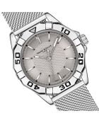 Reloj Seeberg de malla metálica plateada/gris para hombre