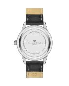 Reloj Katzensee negro de piel lisa acolchado y cosido para hombre