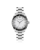 Reloj Silvaplana de malla fina plateada/blanca para hombre