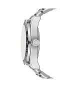 Reloj Silvaplana de malla fina plateada/blanca para hombre