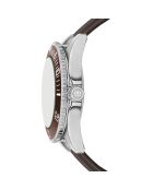 Reloj St. Moritz para hombre con costuras lisas y acolchadas en piel marrón