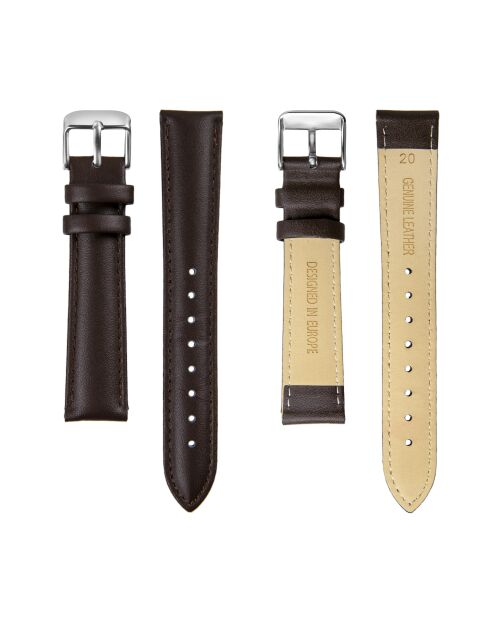 Reloj St. Moritz para hombre con costuras lisas y acolchadas en piel marrón