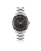 Reloj Poschiavo de malla fina plateado/negro para hombre