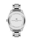 Reloj Poschiavo de malla fina plateado/negro para hombre