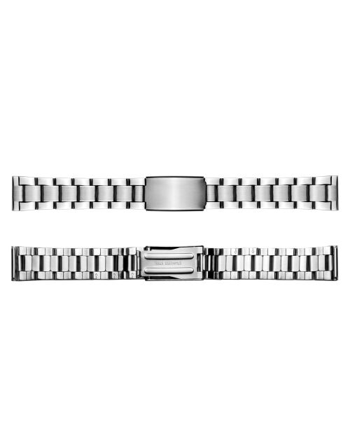 Reloj Poschiavo de malla fina plateado/negro para hombre