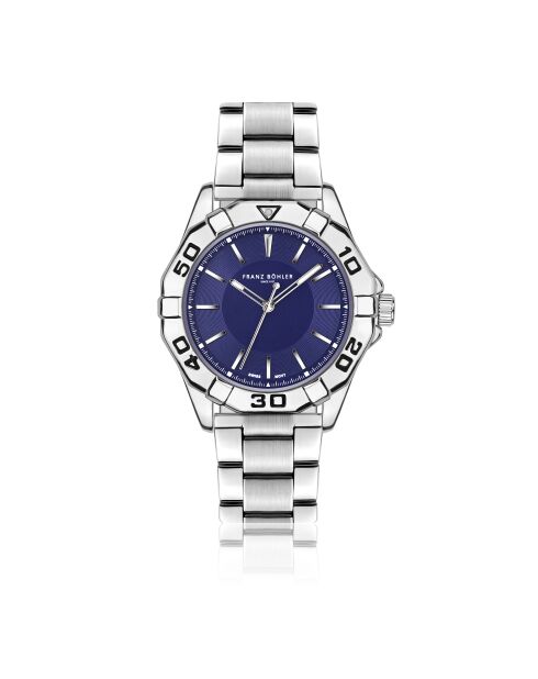 Reloj Schwarzsee de malla fina plateado/azul para hombre