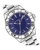 Reloj Schwarzsee de malla fina plateado/azul para hombre