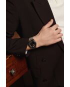 Reloj Maggiore de malla metálica plateada/marrón para hombre