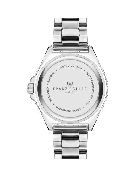 Reloj St. Moritz de malla fina plateado/marrón para hombre