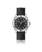 Reloj Totensee negro y plateado de caucho acolchado y con costuras lisas para hombre